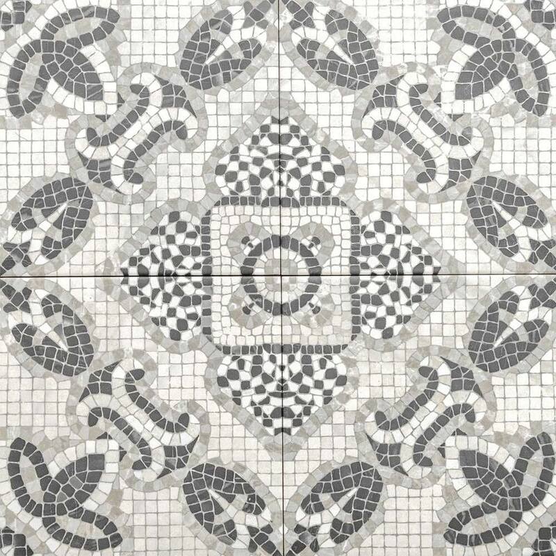 Roman Road 8x8 Matte Porcelain Encaustic Tile - Floor, Wall, Backsplash