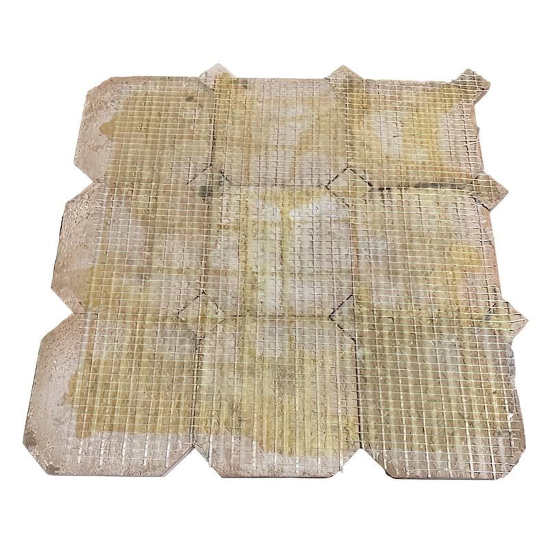 Contemporary Zellige Panels, 12x12x0.5, Green-White accents