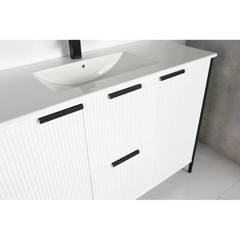 Blossom Annecy 48" Freestanding Bathroom Vanity w/ Black Ceramic Sink