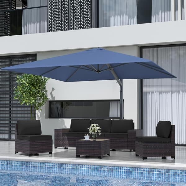 lowes patio set with umbrella SERWALL 8-Pc HDPE Dining Set, 1 Table, 1 & 6 Chairs, Black making it as comfortable and aesthetically pleasing as your indoor spaces. Umbrella Hole Patio Dining Sets
