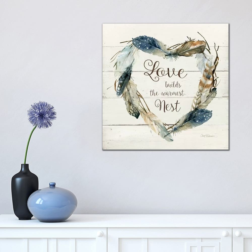 iCanvas "Feather Love Nest" by Carol Robinson Canvas Print