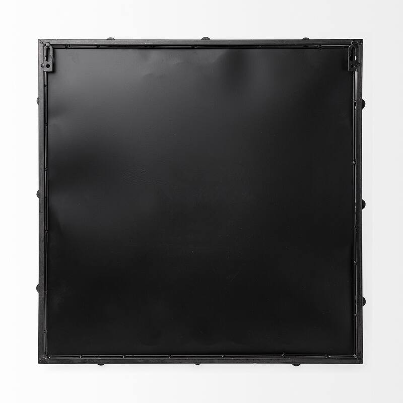 HomeRoots Natural Finish Metal With Mirrored Glass Bottom And Railing Handle Tray