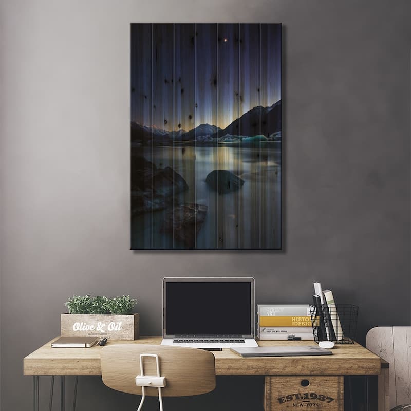 Moonlight Print On Wood by Yan Zhang - Multi-Color