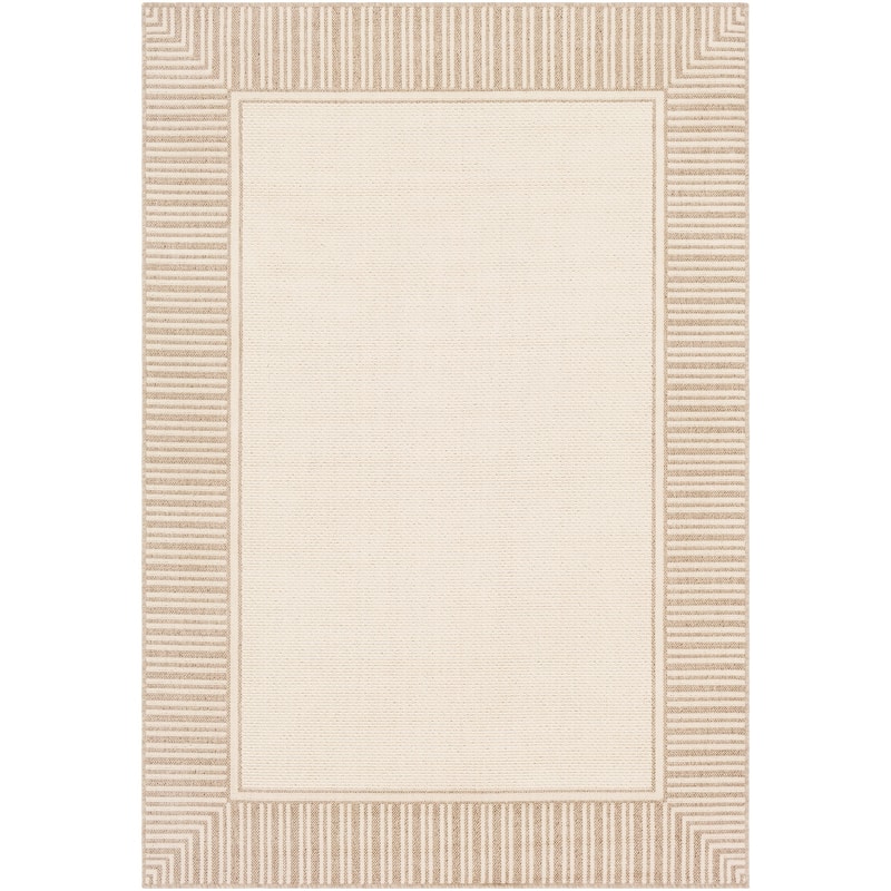 Livabliss Transitional Alfresco Border Indoor/Outdoor Area Rug