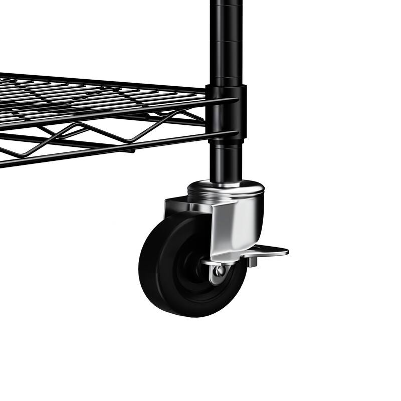 5 tiers of heavy-duty adjustable shelving and racking with a 300 lb