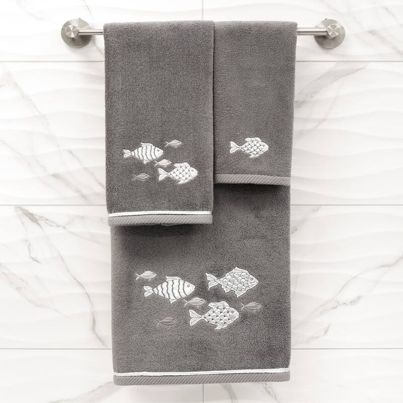 Authentic Hotel and Spa Turkish Cotton Figi 4PC Embellished Towel Set