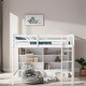 preview thumbnail 7 of 28, Twin Size Wood Loft Bed w/ 8 Open Storage Shelves and Built-in Ladder