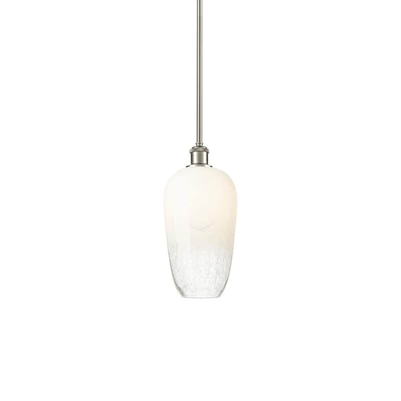 Innovations Lighting 516-1S-15-7 Brookhaven Flute Pendant Brookhaven - Brushed Satin Nickel / Opal