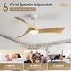 preview thumbnail 42 of 70, Sofucor 48/52 Inch Solid Wood Ceiling Fan with Light Optional, 6-Speed Reversible DC Motor and Remote control,Smart Optional 52"-With Light - White with Natrual solid wood Blades