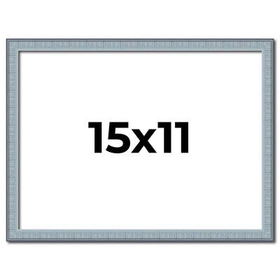 15x11 Frame Rustic Sky Blue Solid Wood Picture Frame | 0.75 Inch