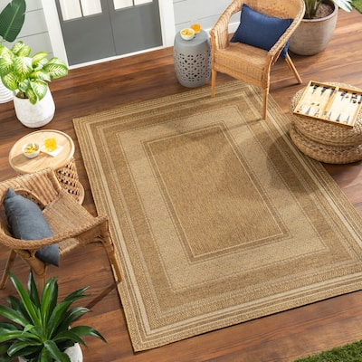 Livabliss Pismo Indoor/ Outdoor Classic Border Area Rug