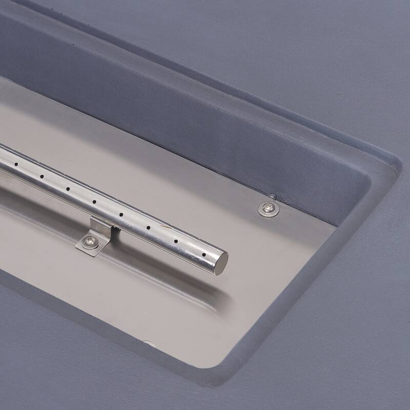 Christopher Knight Home - Lecce Outdoor 48.2" Rectangular MgO Fire Pit Table with 50,000 BTU Burner