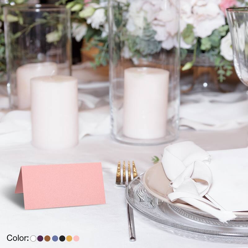 Table Name Place Cards,25Pcs Favor Decor Foldable Blank Card, Blue