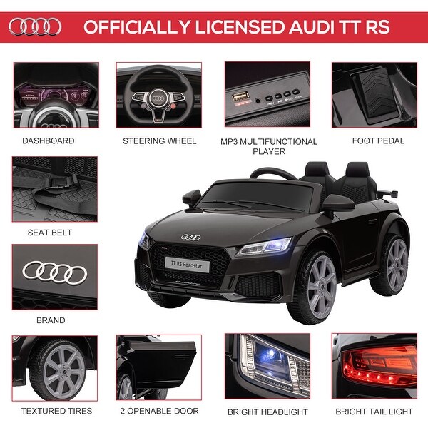 6V Audi TT RS Kids Electric Ride On Toy Car with Parent Remote