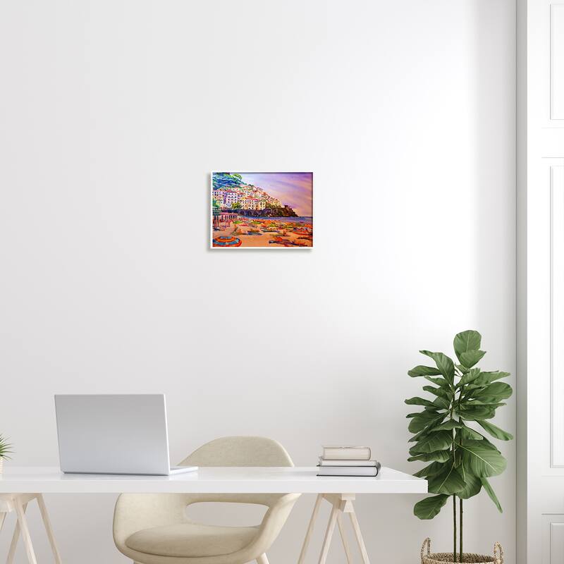 Stupell Summer Beach Landscape Framed Giclee Art Design by MB Cunningham