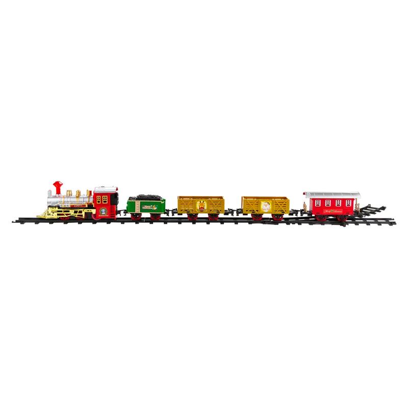 16-Piece Battery Operated Lighted and Animated Christmas Express Train Set with Sound - 7.75"