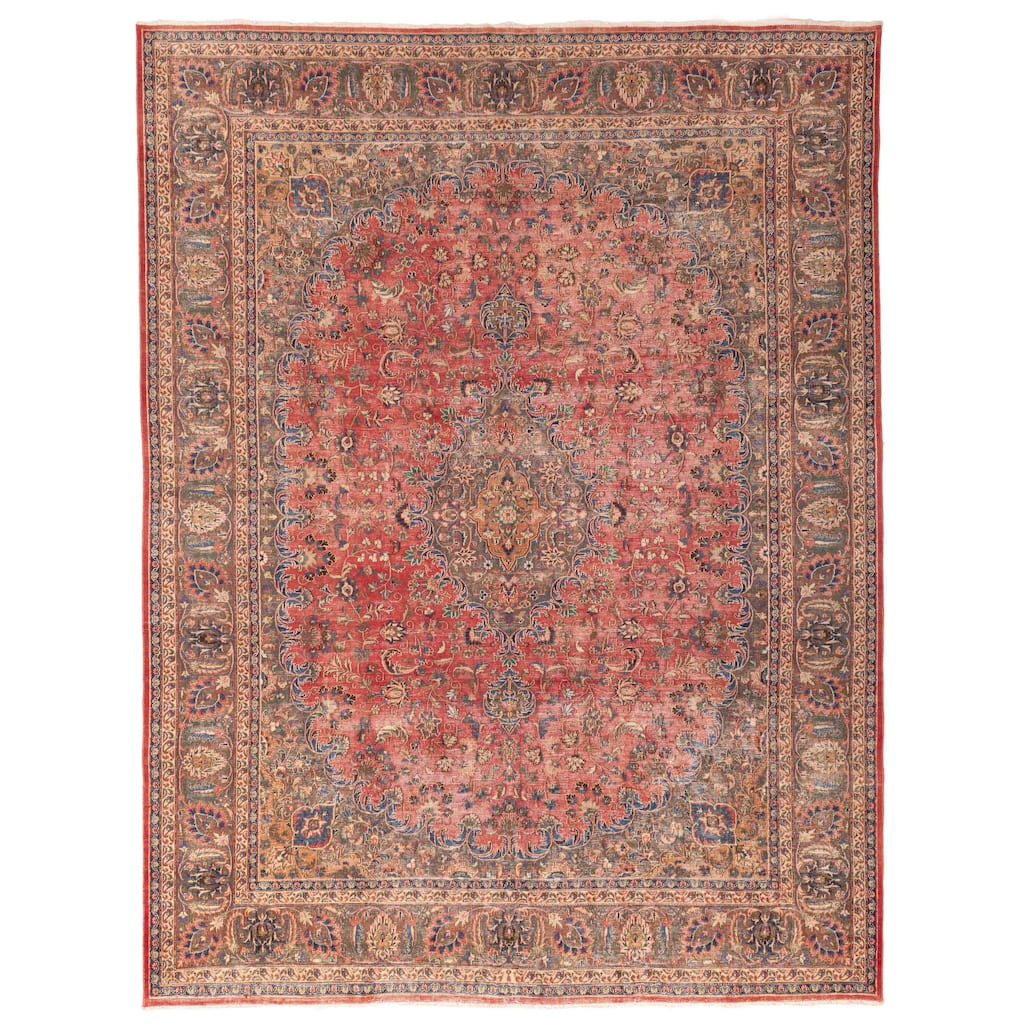 ECARPETGALLERY Hand-knotted Antalya Vintage Red Wool Rug - 9'5 x 12'1