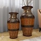 preview thumbnail 8 of 18, Brown Iron Metal Rustic Eclectic Vase Duo (Set of 2)