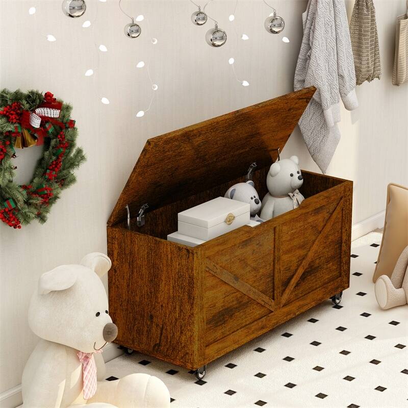 Rustic Wood Storage Chest