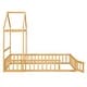 preview thumbnail 9 of 15, Twin Size Wooden Bed with Detachable House Headboard, Fence Railings, and Integrated Kids Dress-Up Rack