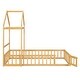 preview thumbnail 9 of 7, Twin Size Wooden Children's Bed Platform Bed with Detachable Headboard and Integrated Clothes Drying Rack