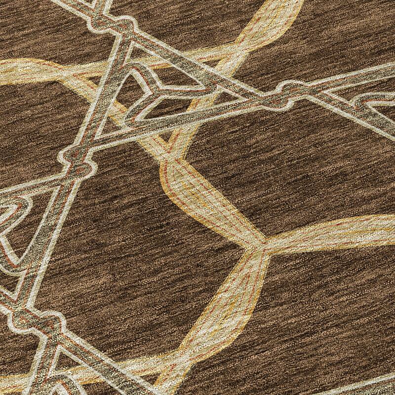 Machine Washable Indoor/ Outdoor Transitional Links Chantille Rug
