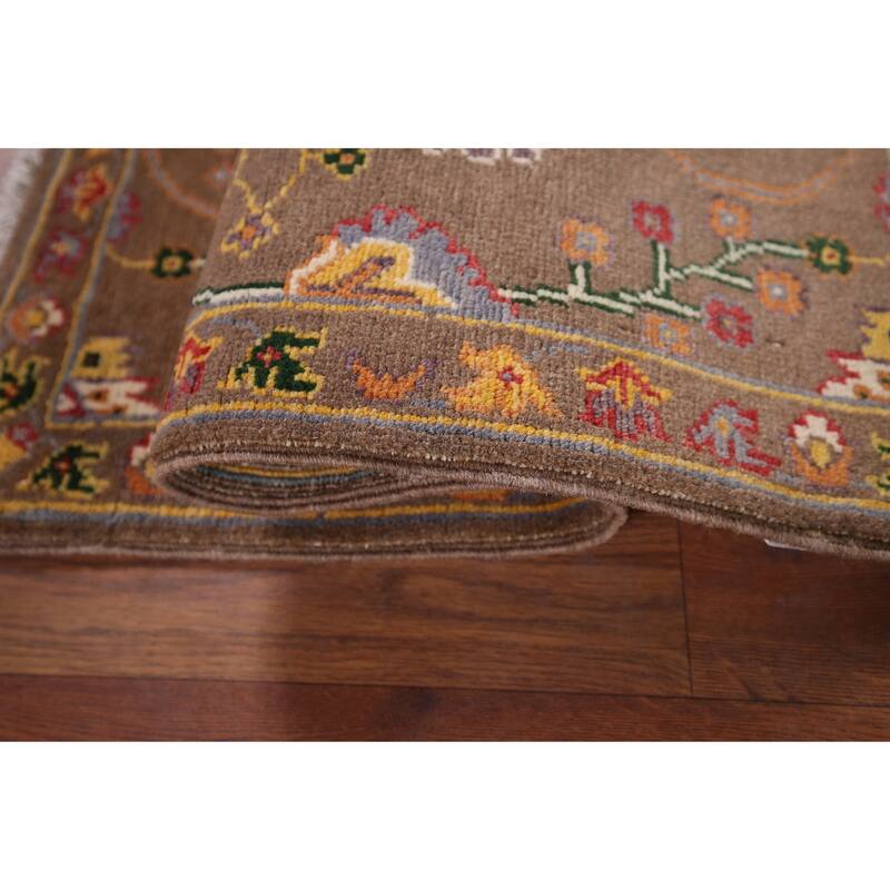 Brown Floral Kazak Oriental Foyer Rug Handmade Wool Carpet - 2'0" x 3'1"