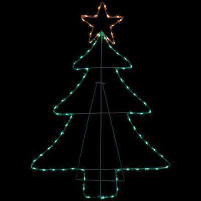 38.5" Lighted Christmas Tree Silhouette Outdoor Christmas Decor