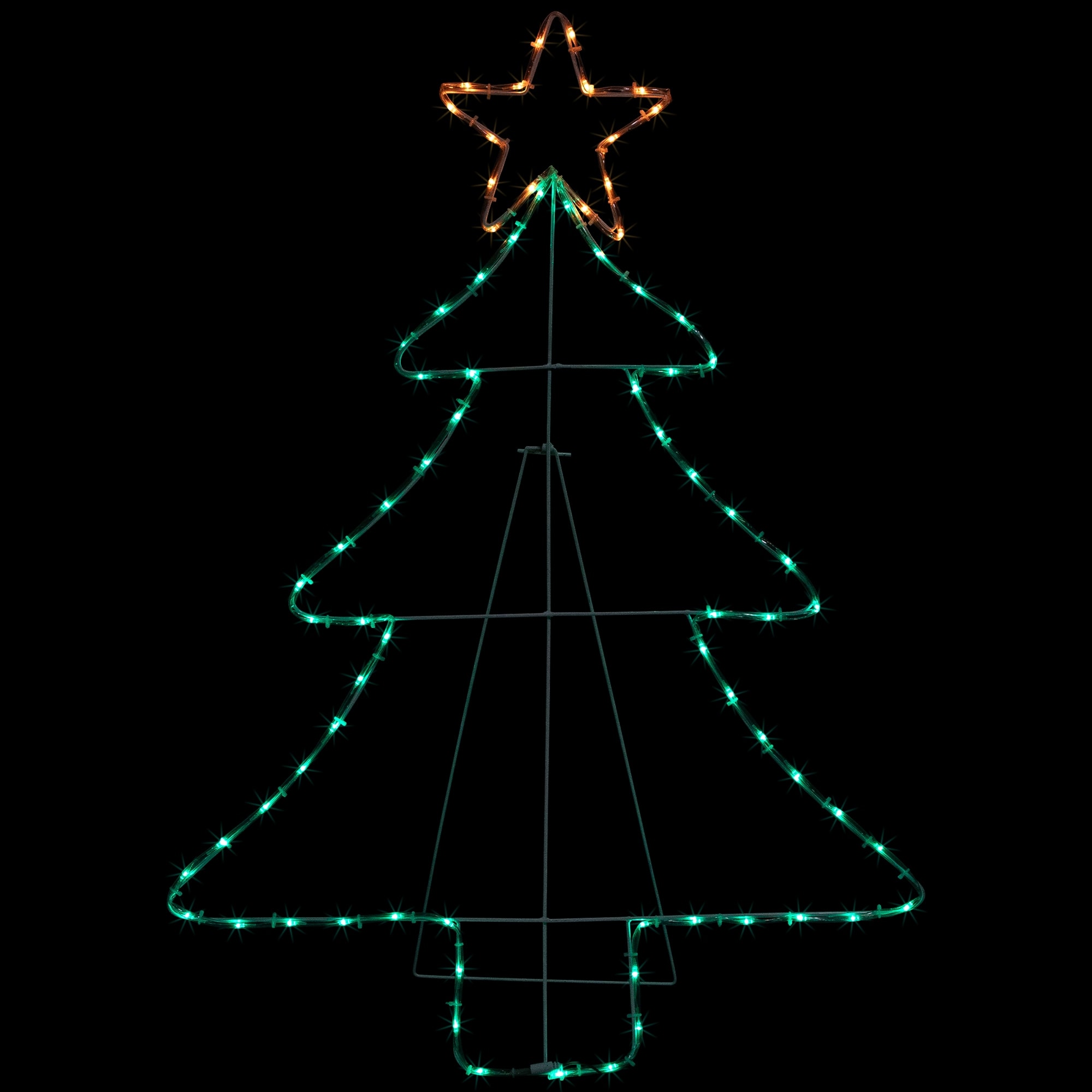 38.5" Lighted Christmas Tree Silhouette Outdoor Christmas Decor