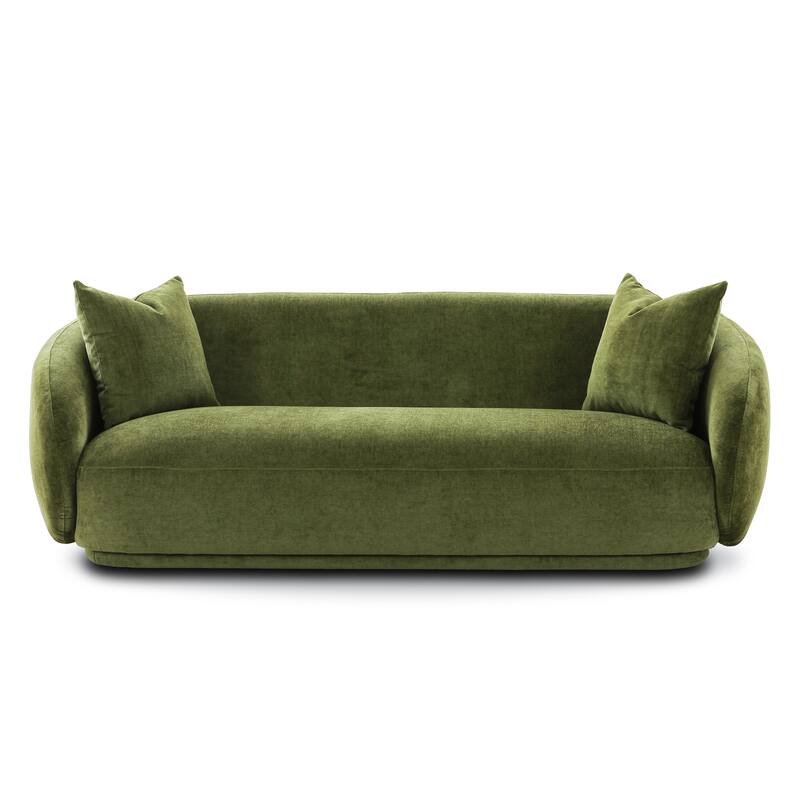 Poly and Bark Poole Sofa - Distressed Green Velvet