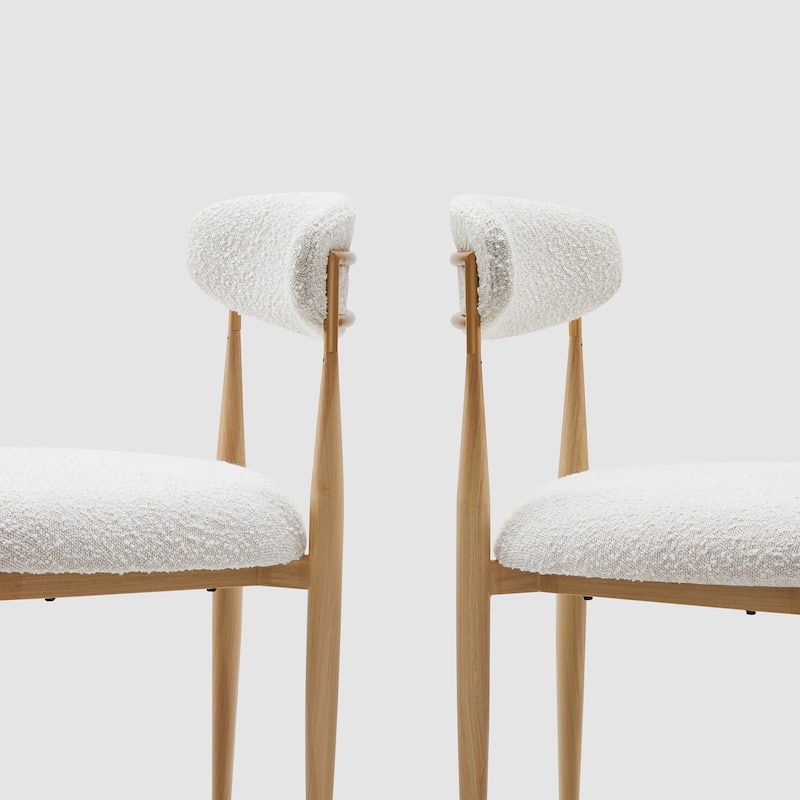 Morden Fort Modern Boucle Dining Chairs Armless Chair Set of 4