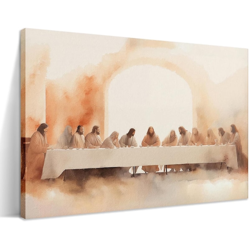Jesus Last Supper Canvas Wall Art - 24 x 16