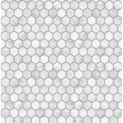 NextWall Marble Hexagon Peel and Stick Wallpaper
