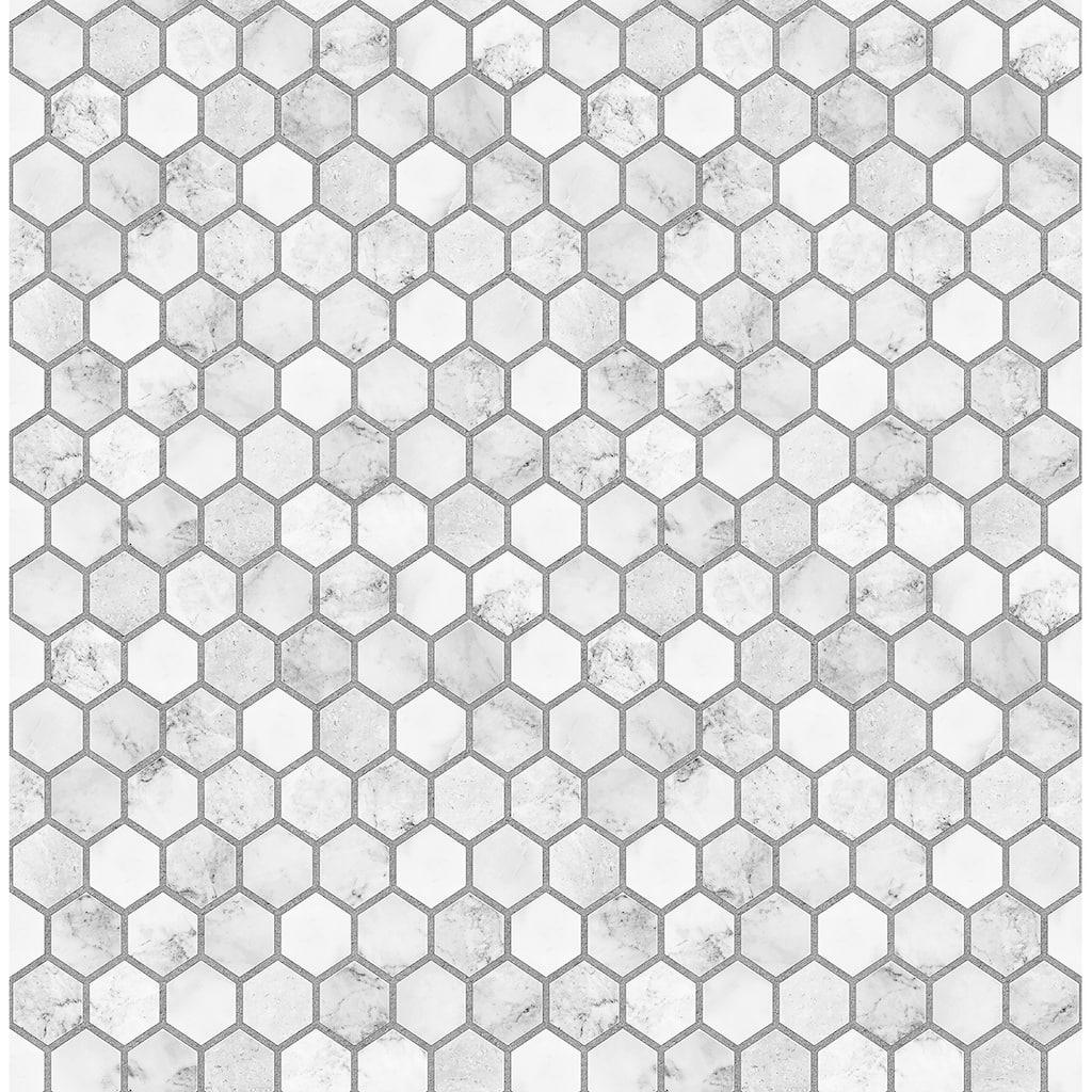 NextWall Marble Hexagon Peel and Stick Wallpaper