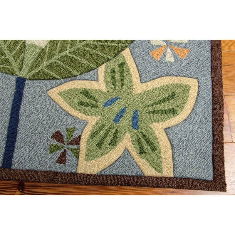 Gexa Abstract Stain Resistant Low Pile Area Rug By HomeRoots - 96' X '27' X '0.25