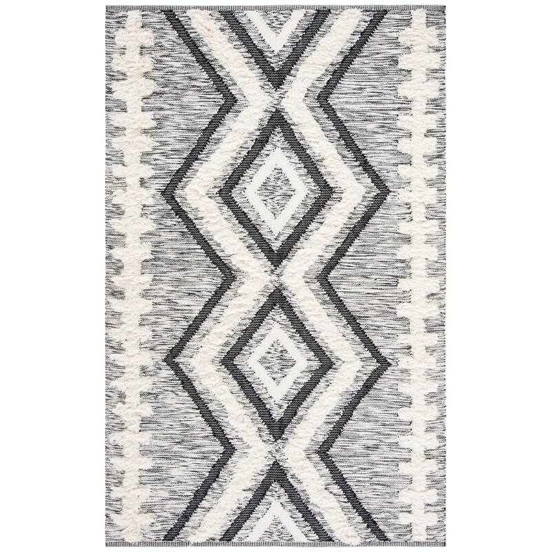 SAFAVIEH Handmade Kenya Guler Southwestern Wool Rug - 6' x 9' - Ivory/Black