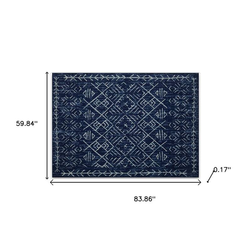 HomeRoots Abstract Geometric Casual Rectangle Area Rug - 5' X 7'