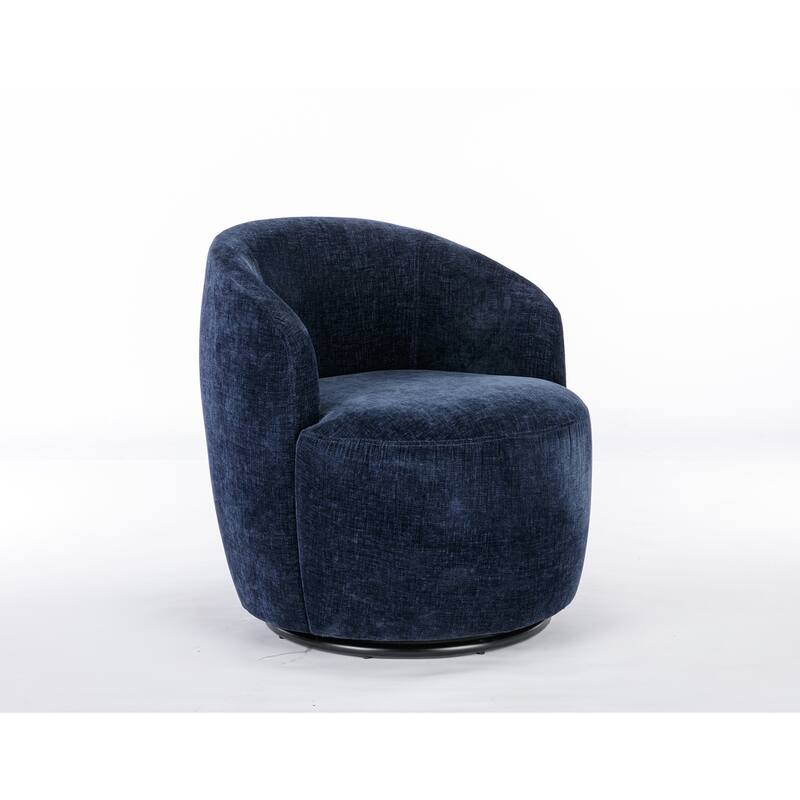 Chenille Fabric Swivel Accent Armchair Barrel Chair