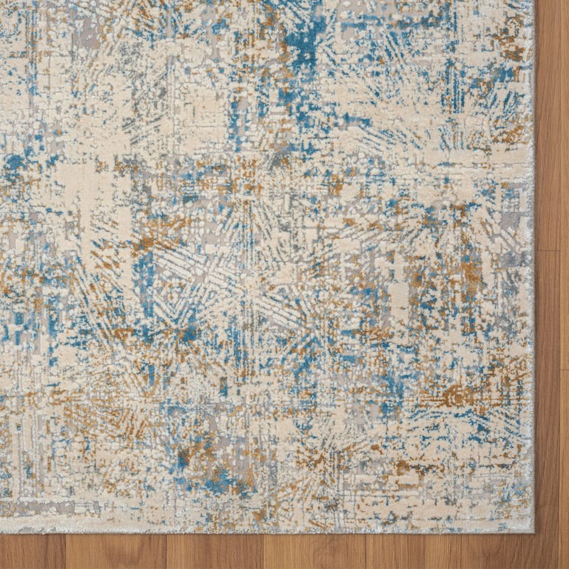 Sevita Blue/Gray Abstract Area Rug