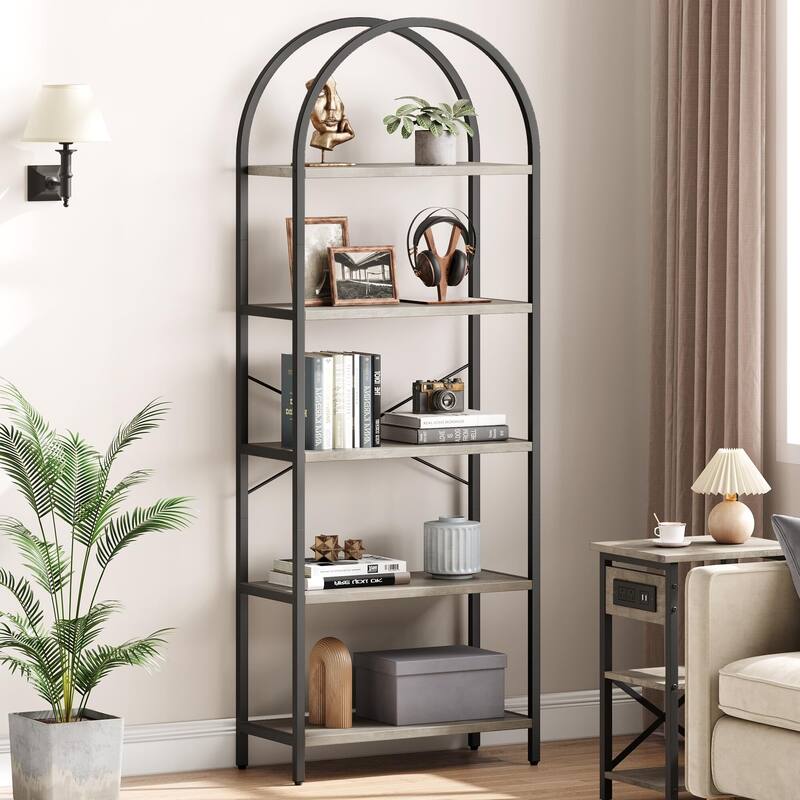 Bookshelf Tall Bookcase Arched Standing Bookshelves
