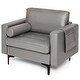 preview thumbnail 12 of 18, Costway Modern Accent Armchair Single Sofa with Bolster & Side Storage