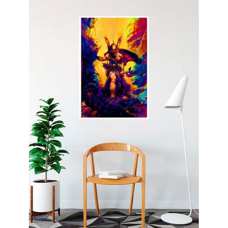 Dark Kingdom Fantasy Frank Frazetta Non Flock Blacklight Art Poster - 24 x 36 Inch