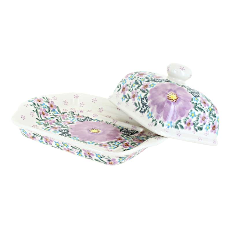 Blue Rose Polish Pottery 67 Vena Butter Dish
