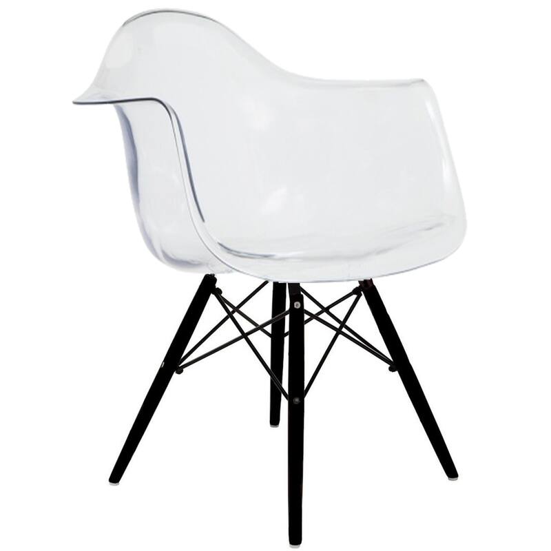 Clear Modern Plastic Armchair With Arms Wired Chrome Dining Chair Kitchen Desk Work Home Office