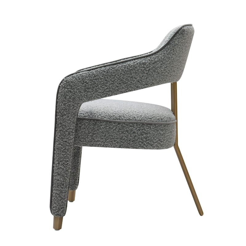 Modrest Kasem Modern Grey Fabric & Gold Dining Chair