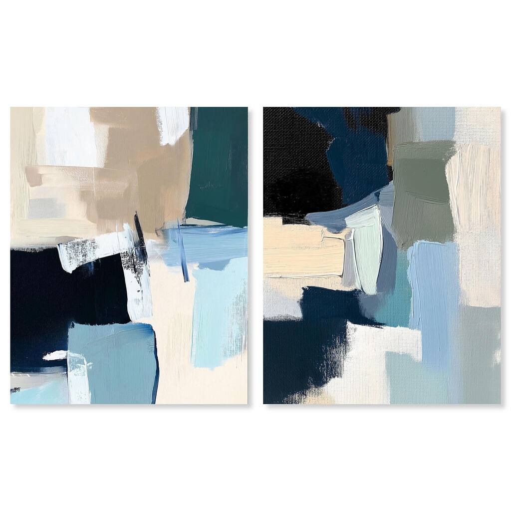 Seafoam set Canvas Set of 2 by Art Remedy, Gallery Wrapped