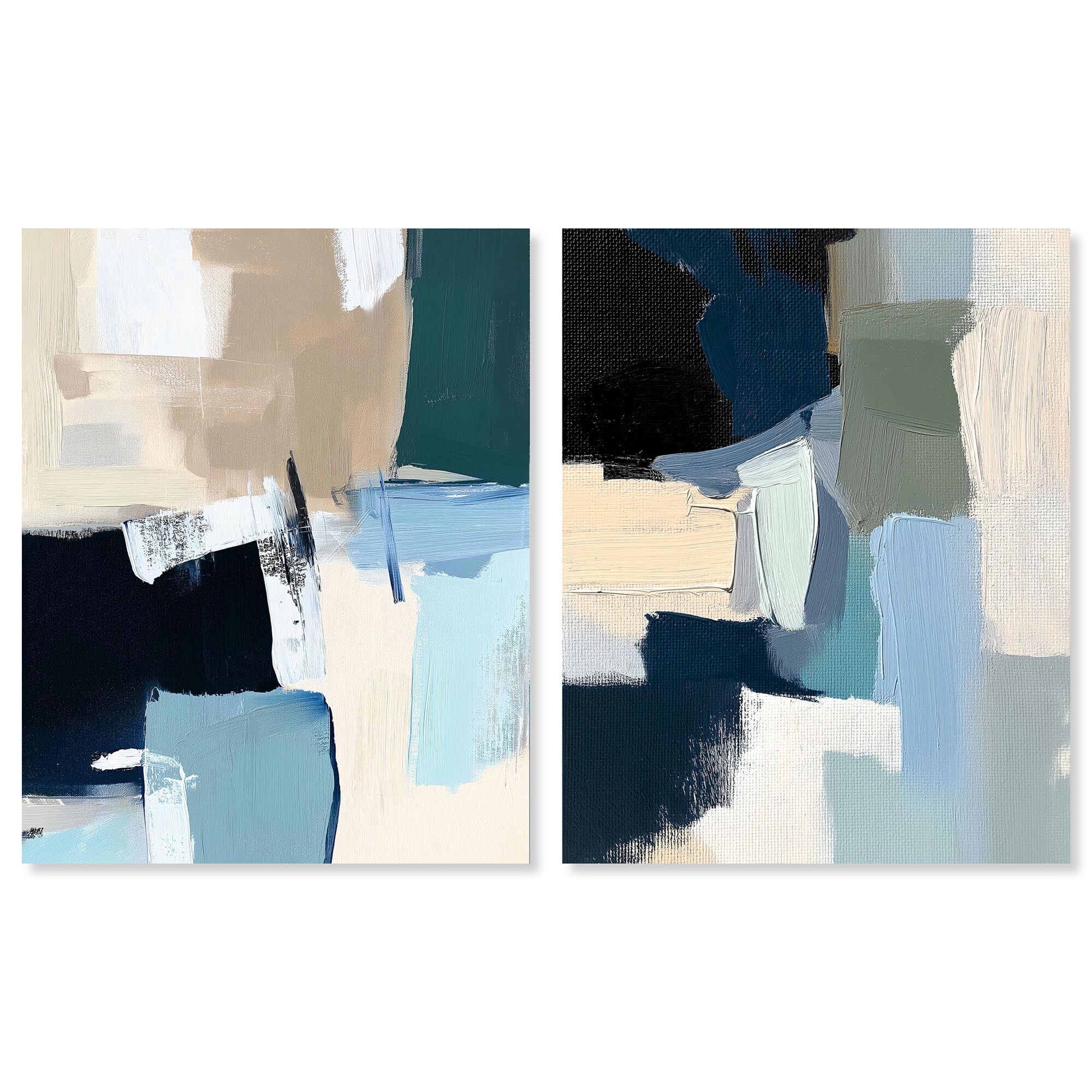Seafoam set Canvas Set of 2 by Art Remedy, Gallery Wrapped