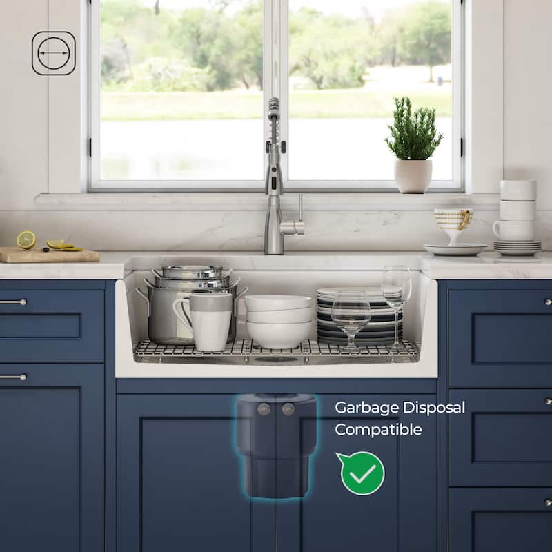 Pillar 33 Inches Farmhouse Kitchen Fireclay Sink