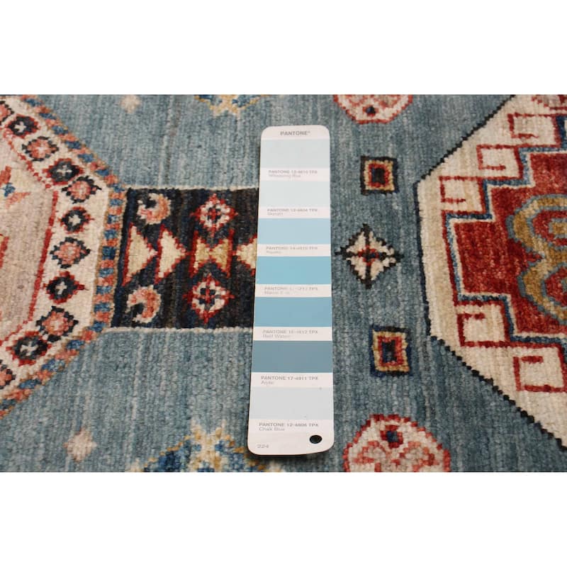 ECARPETGALLERY Hand-knotted Aryana Sky Blue Wool Rug - 2'7 x 8'0