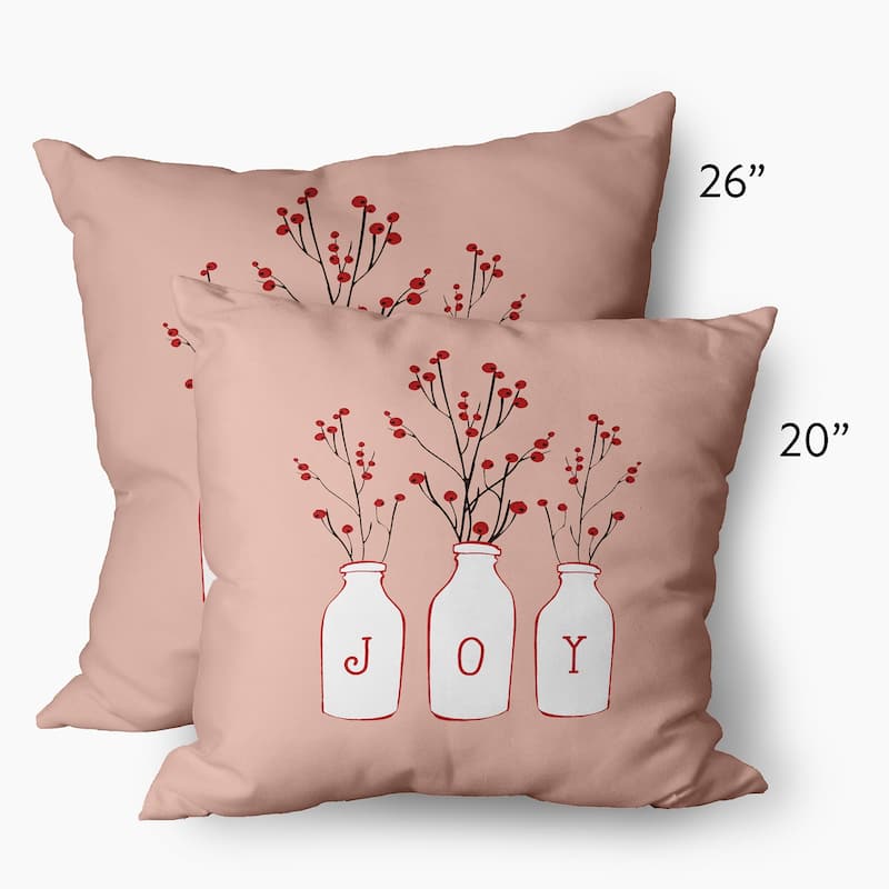 Joy Christmas/Winter Decorative Throw Pillow